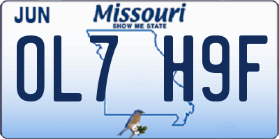 MO license plate OL7H9F