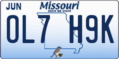 MO license plate OL7H9K