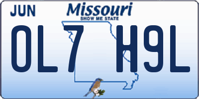 MO license plate OL7H9L