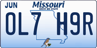 MO license plate OL7H9R