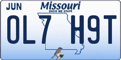 MO license plate OL7H9T