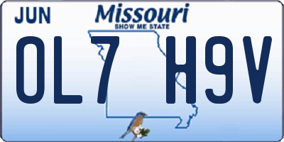 MO license plate OL7H9V