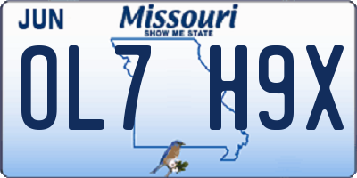 MO license plate OL7H9X