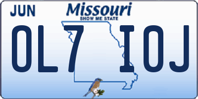 MO license plate OL7I0J