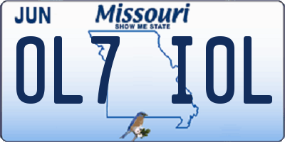 MO license plate OL7I0L
