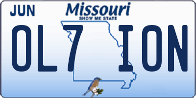 MO license plate OL7I0N