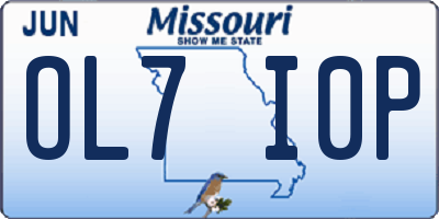 MO license plate OL7I0P