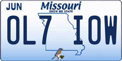 MO license plate OL7I0W