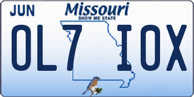 MO license plate OL7I0X