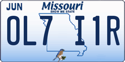 MO license plate OL7I1R