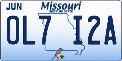MO license plate OL7I2A