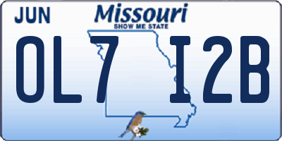 MO license plate OL7I2B