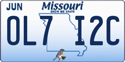 MO license plate OL7I2C