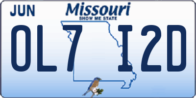 MO license plate OL7I2D