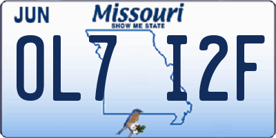 MO license plate OL7I2F