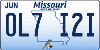 MO license plate OL7I2I