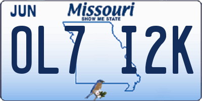 MO license plate OL7I2K
