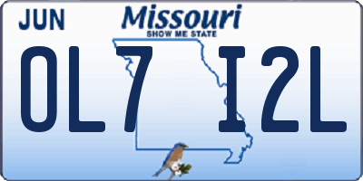 MO license plate OL7I2L