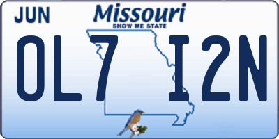 MO license plate OL7I2N