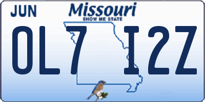 MO license plate OL7I2Z
