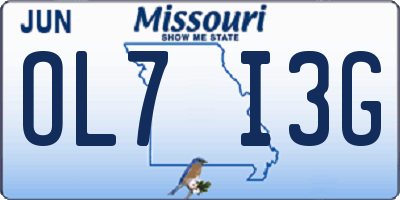 MO license plate OL7I3G