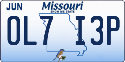 MO license plate OL7I3P