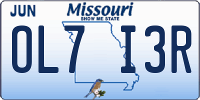 MO license plate OL7I3R