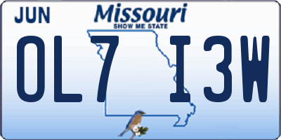MO license plate OL7I3W