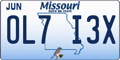 MO license plate OL7I3X