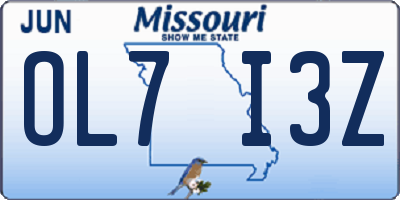 MO license plate OL7I3Z
