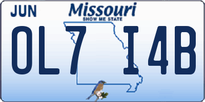 MO license plate OL7I4B