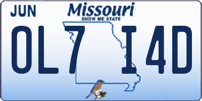 MO license plate OL7I4D