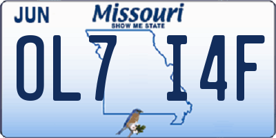 MO license plate OL7I4F