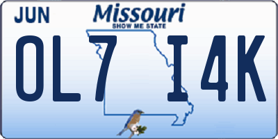 MO license plate OL7I4K