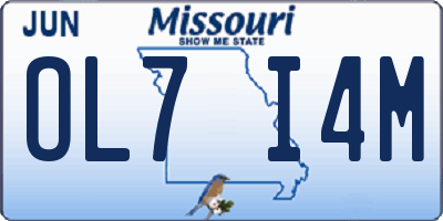 MO license plate OL7I4M