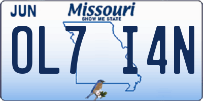 MO license plate OL7I4N