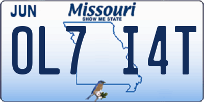 MO license plate OL7I4T