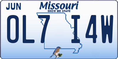 MO license plate OL7I4W