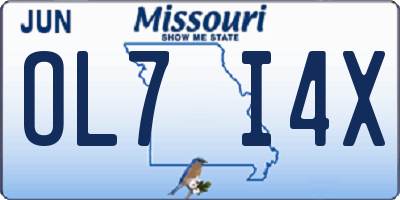 MO license plate OL7I4X