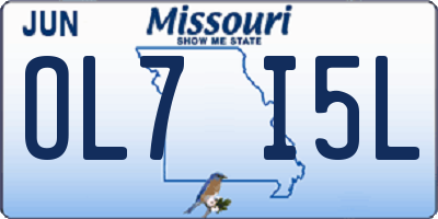 MO license plate OL7I5L