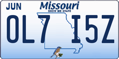 MO license plate OL7I5Z