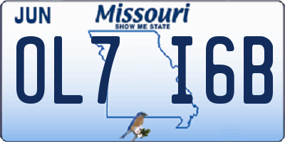MO license plate OL7I6B
