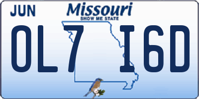 MO license plate OL7I6D