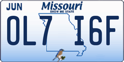 MO license plate OL7I6F