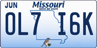 MO license plate OL7I6K