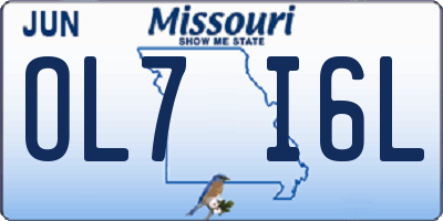 MO license plate OL7I6L