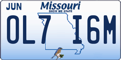 MO license plate OL7I6M