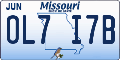 MO license plate OL7I7B