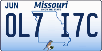 MO license plate OL7I7C