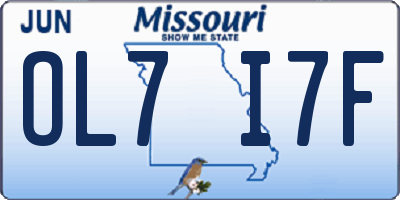 MO license plate OL7I7F